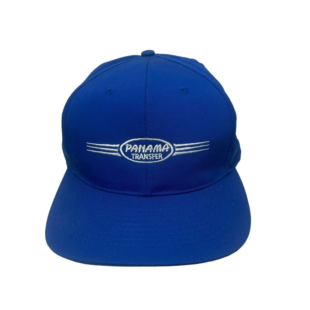 PANAMA Transfer Hat Cap Blue White American Flag SnapBack Adjustable Embroidered